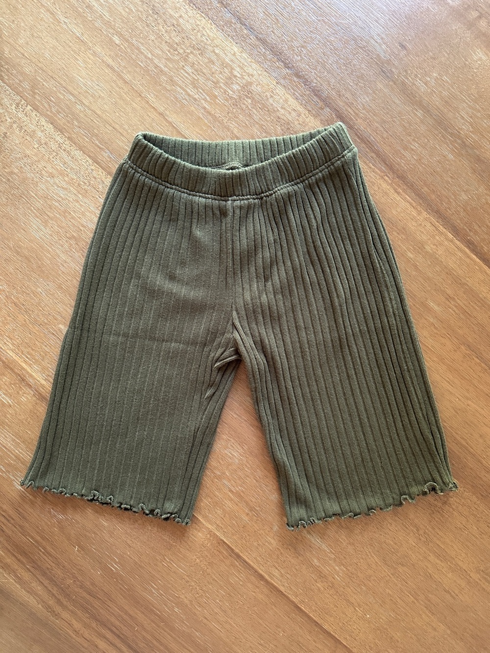 Old Navy Olive Green Wide Leg pants ruffle 18-24 months